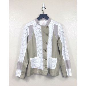 Sundance Eyelet & Linen Jacket Size 10